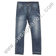 Destroy Wash / Sand Blasting / Whiskering Cotton Jeans